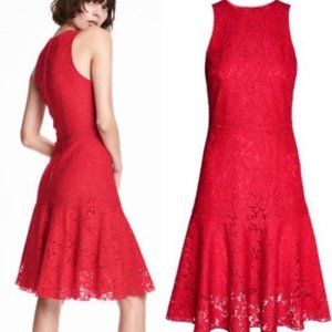 NWT H&M Red Lace Midi Dress